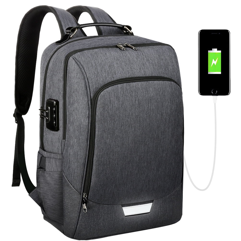 Travel Laptop Backpack Black ONSON Laptop Backpack Anti Theft Business Backpack for Men Women Slim Computer School Bag with USB Charging Port Fits 15.6 Inch Laptop Notebook 