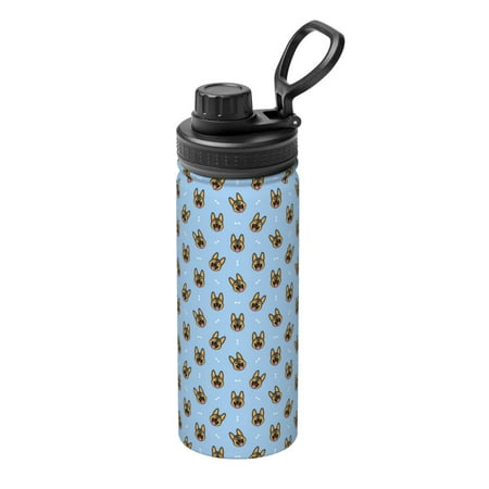 

Tebeau German Shepherd Puppy Print Water Bottle 18oz Sports Insulated Kettle Stainless Steel Outdoor Drinking Bottles Fashion Travel Cup