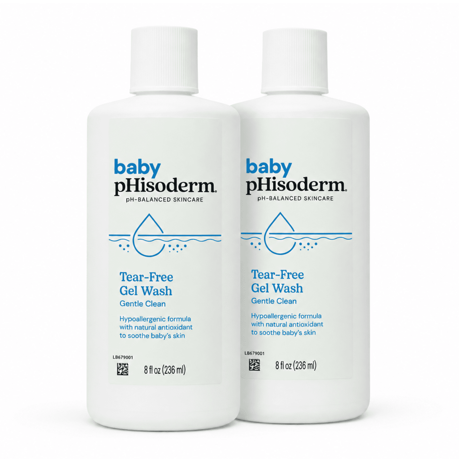 Phisoderm Baby Tear-Free Gel Wash, Gentle Clean, 8 fl oz 2 Pack