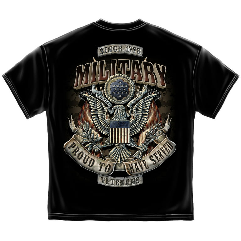 Forbindelse Thorny Rådne Military T-Shirt Veteran Proud To Have Served Black - Walmart.com