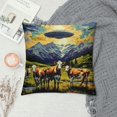 thumbnail image 2 of Orinice Cows Flying Saucer Mountain Range Graphic Decorative Throw Pillow Cover for Home Couch Living Room Bed Sofa - Printed on Both Sides - 1PC 20x20in, 2 of 5