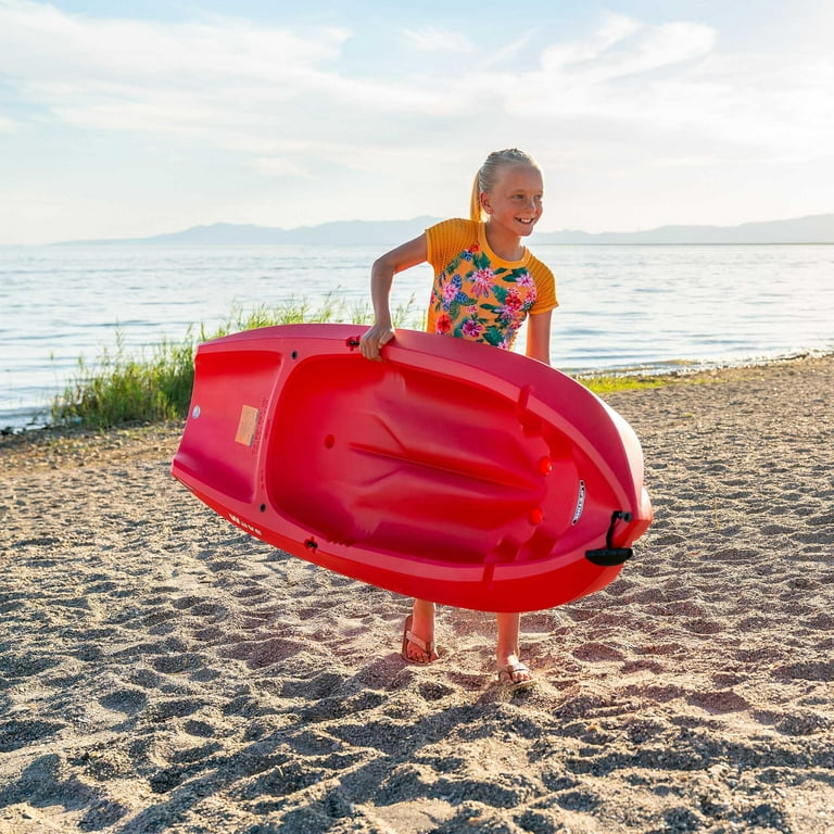 Lifetime Wave 6 ft Youth Sit-On-Top Kayak with Paddle, Fire Red