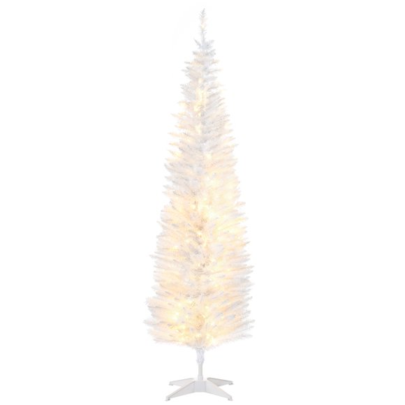 HOMCOM 6' Prelit Artificial Christmas Tree with Warm White LED Lights