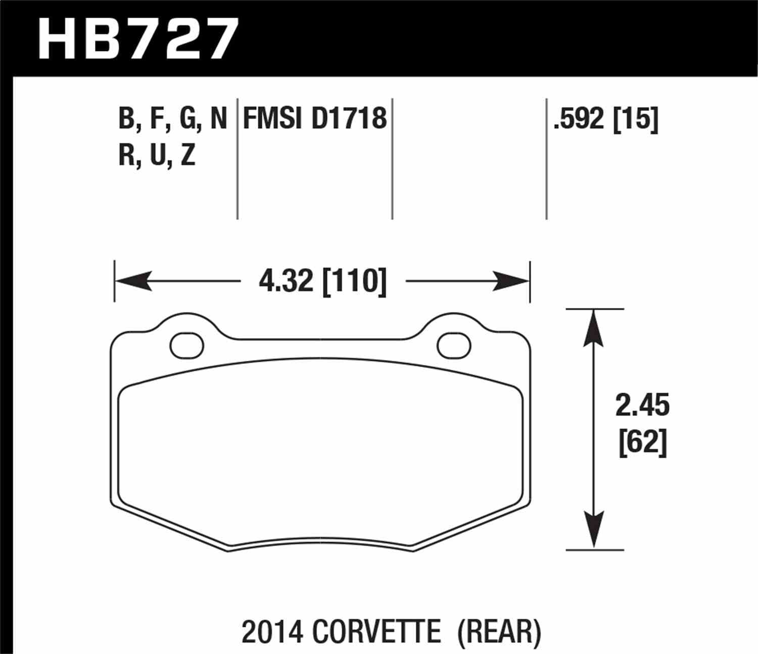 Hawk Performance HB727F.592 HPS Disc Brake Pad