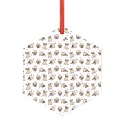 Giroia Pugs for Acrylic Christmas Pendant for Christmas Tree Winter Holiday Xmas Gift for Women Men Hanging Ornament 3"-Hexagon