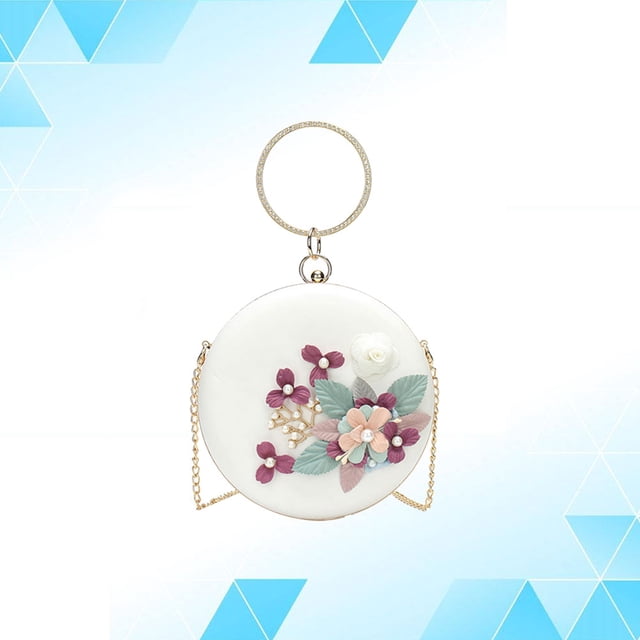 DEEPCRAFF Élégante Pochette de Soirée Blanche avec Texture Résistante à l'Usure et Poignée Chaîne Lisse
