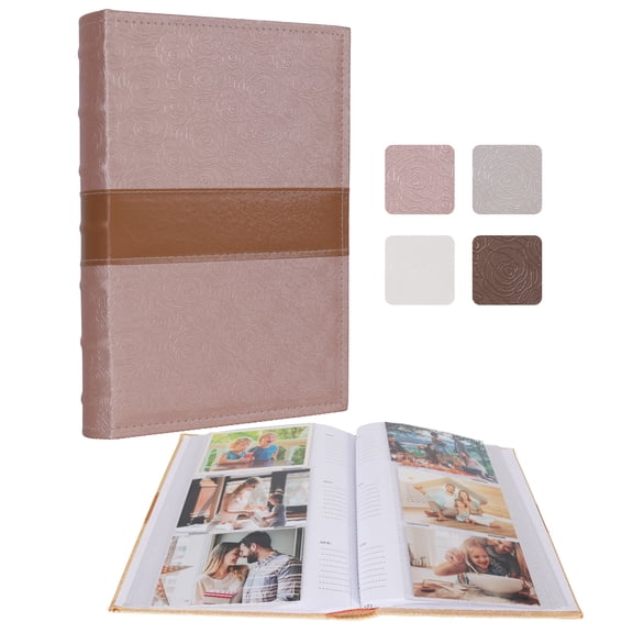 RECUTMS Photo Albums 4x6 Pictures 300 Pockets Photo Book with Memo Areas PU Leather Cover Picture Album for wedding Anniversary Graduation Travel (Light Brown)