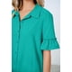 thumbnail image 5 of Vestido camisero MEROKEETY de verano con botones y mangas con volantes para mujer, 5 of 8