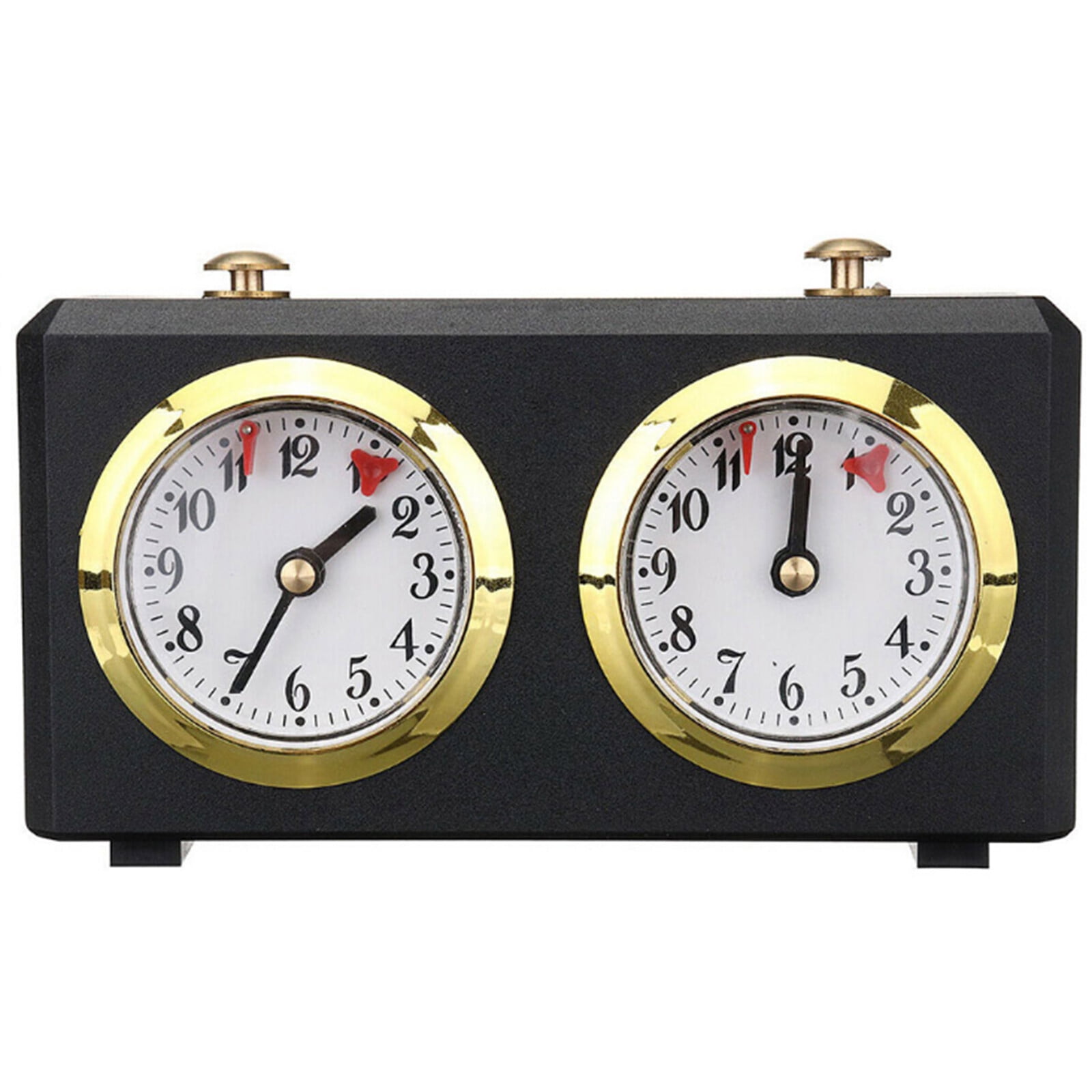 7.28*2.75*4.52in Tabletop Vintage Chess Clock Timer Wooden Mechanical Accessories Count Up Down Alarm Black Home