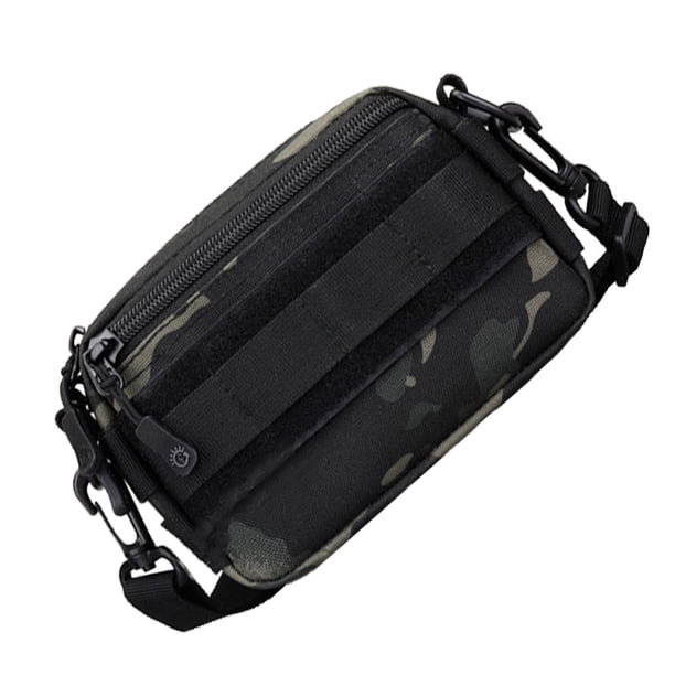 Eigraketly Bolso de hombro Paquetes de cintura Paquete de pecho Bolsas de mensajero Resistencia al desgaste Deportes a prueba de polvo Unisex Colorfast Escalada camuflaje negro Eigraketly OD024218-03