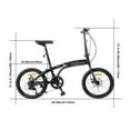 thumbnail image 2 of Zimtown 20" Adult Folding Bike, 7 Speed Shimano Lightweight City Commuter Bicycle, Black, 2 of 8