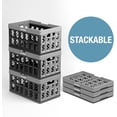thumbnail image 6 of CleverMade 24L Collapsible Shopping Basket with Handles, Obsidian, 3 Pack, 6 of 9