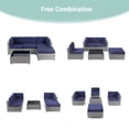 thumbnail image 4 of CHYVARY 5 Pcs Outdoor Conversation Lounge Sectional Couch Set,PE Wicker Rattan Woven,Washable Sponge Cushions with Tea Table,Gray&Blue, 4 of 8