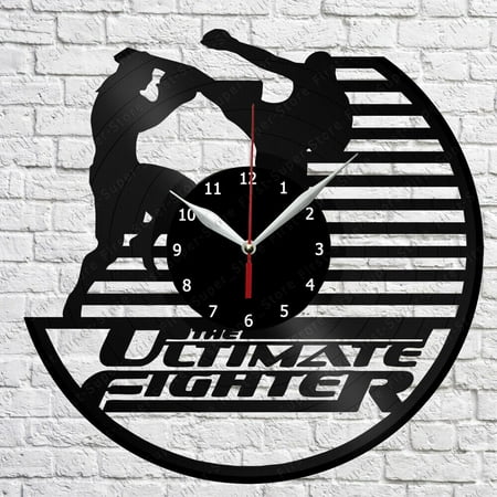 UFC Vinyl Wall Clock,Vinyl Record Clock Wall Art Unique Bedroom kitchen kid Room Decorations Handmade Gift