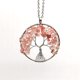 thumbnail image 1 of Zhuge Collar con colgante de árbol de la vida para hombres y mujeres, accesorios de collar hechos a mano con piedra natural y cristal, collar con árbol de la vida (rojo claro, cadena), 1 of 4