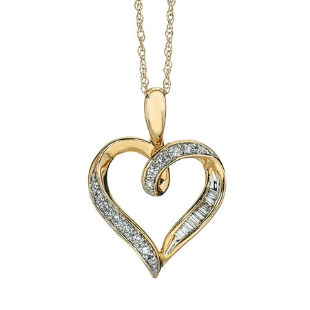 Ax Jewelry - Diamond Heart Pendant in 10k Two Tone Gold - Walmart.com