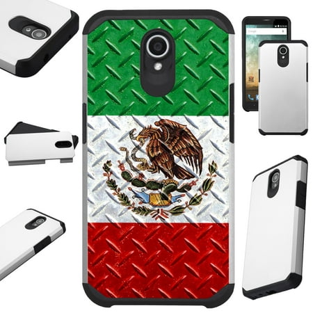 For AT&T Axia Cricket Vision (2018) Case Hybrid TPU Fusion Phone Cover (Mexico Flag (Best Cell Phone For Mexico)