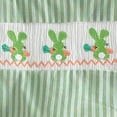 thumbnail image 4 of mgoYE Baby Girl Easter Outfit Bunny Cross Embroidery Bubble Romper Sleeveless Easter Onesie Cute Smocked Clothes(Light Green,3-6 Months), 4 of 8