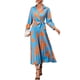 thumbnail image 1 of Vestido de manga larga para mujer Vestido plisado con cinturón floral en la cintura para fiesta Irfora Vestido, 1 of 7