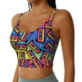 thumbnail image 2 of Kdxio Vintage Audio Cassettes Print Workout Crop Tank Top for Women Racerback Yoga Tank Tops Athletic Sports Shirts Exercise Undershirts, 2 of 5