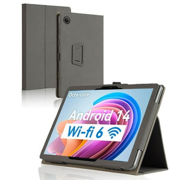GUXANG Case For Aeezo Tablet 10.1 Inch C10BK , Premium PU Leather Folio Folding Stand Protective Tablet Case Cover with Hand Strap Magnet , Black