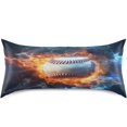thumbnail image 3 of Coolnut Ice Fire Baseball Satin Pillowcase for Hair and Skin Silk Pillowcase Soft Sleeping Pillow Covers Smooth Cooling Pillowcase with Envelope Closure Size Standard 20x26 in Home Decor Gifts, 3 of 7