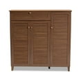 thumbnail image 4 of Baxton Studio Coolidge Modern and Contemporary Walnut Finished 11-Shelf Wood Shoe Storage Cabinet with Drawer, 4 of 7