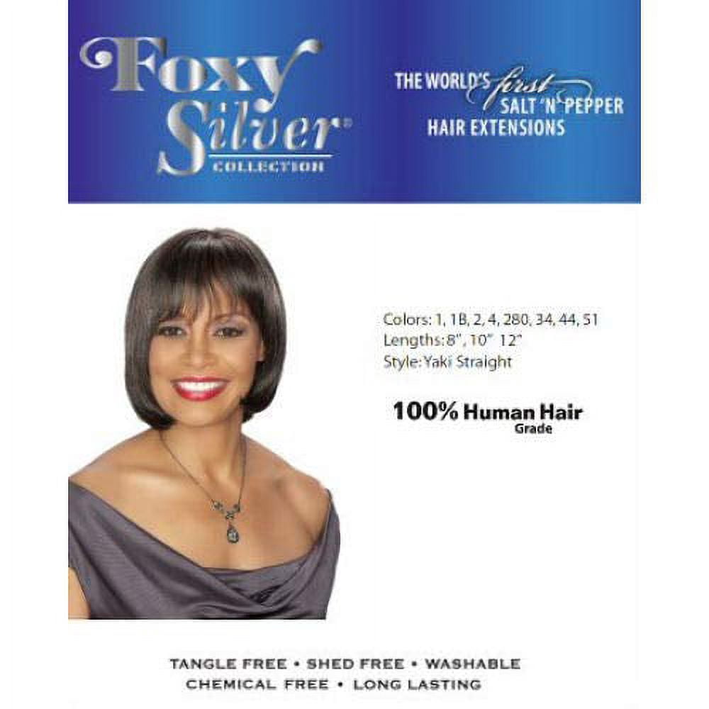 Foxy Salon Weave Echthaar – Straight10 Farbe 51 (95% Grau) | 100% Human Hair Für Reife Damen