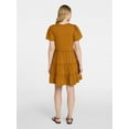 thumbnail image 6 of Time and Tru Women's and Women’s Plus Cotton Swing Dress with Short Sleeves, Sizes XS-4X, 6 of 6