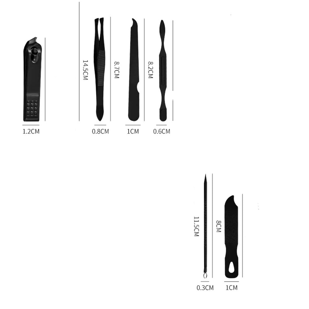 8 Pieces Nail Grooming Travel Kit, Stainless Steel Manicure Set with Fingernail & Toenail Clippers, Nail File, Slant Tip Tweezers, Cuticle Scissors, Cuticle Pusher, Travel Case