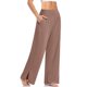 thumbnail image 1 of Pantalones deportivos holgados de pierna ancha para mujer, informales, cómodos, de cintura alta, para yoga, atléticos y con bolsillos, 1 of 5