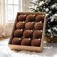 thumbnail image 6 of 12 Pcs Velvet Christmas Ball Ornaments, Flocked Christmas Tree Decoration Plastic Balls Xmas Decorative Hanging Ornaments Set, 6 of 6