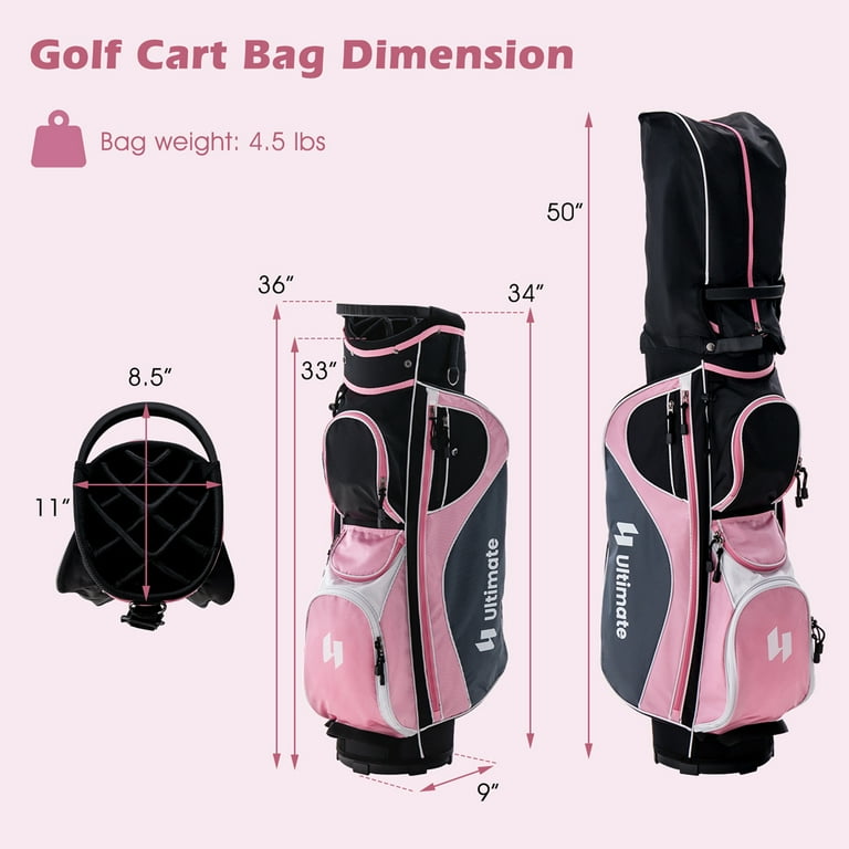 Costway Women's Complete Golf Club Set with Pink Clubs Rain