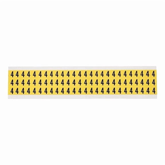 Brady Number Label, Vinyl, 1/2 in H, 3/8 in W 3410-4