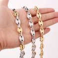 thumbnail image 2 of 7/9/11mm Men Women 316L Stainless Steel Coffee Beads Bean Chain Necklace Jewelry, 2 of 9