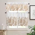thumbnail image 2 of Orange Forest Kitchen Curtains and Valances Set, Rod Pocket Curtains Tier Farmhouse Window Curtains 36 Inch Length, Pine Trees Nature Landscape Farmhouse 3 Piece Kitchen Curtains Set, 2 of 6