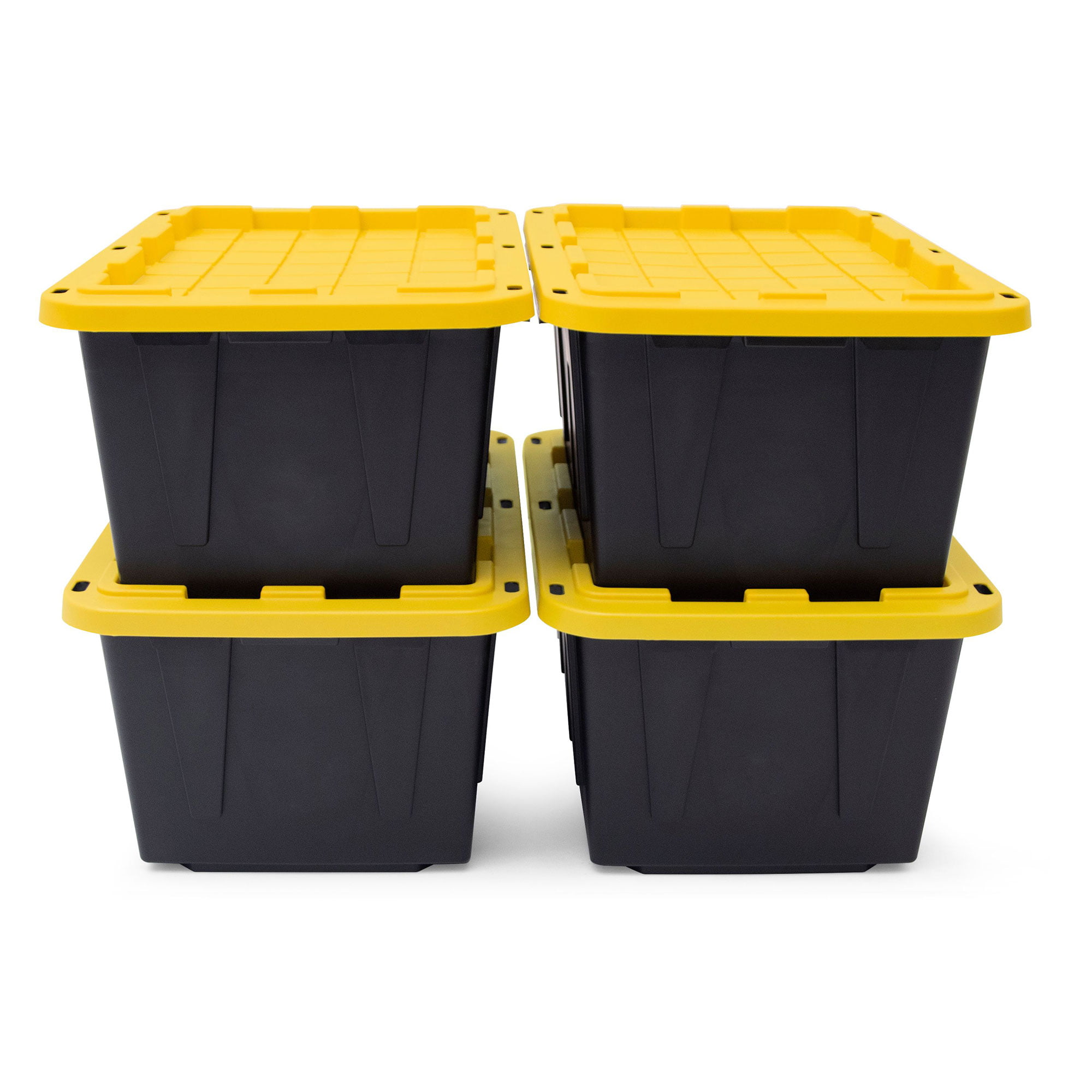 Tough Box 40 Gallon Black Storage Tote with Yellow Lid