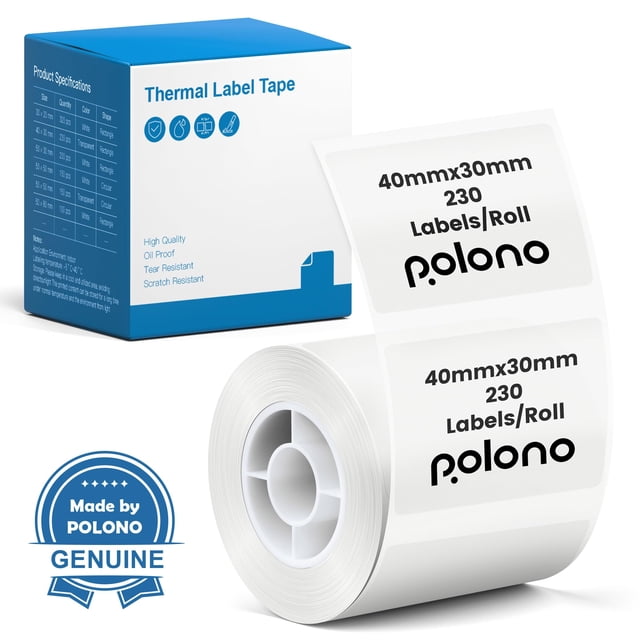 Etiquetas térmicas POLONO PM220S 40x30 mm Transparentes 230 piezas