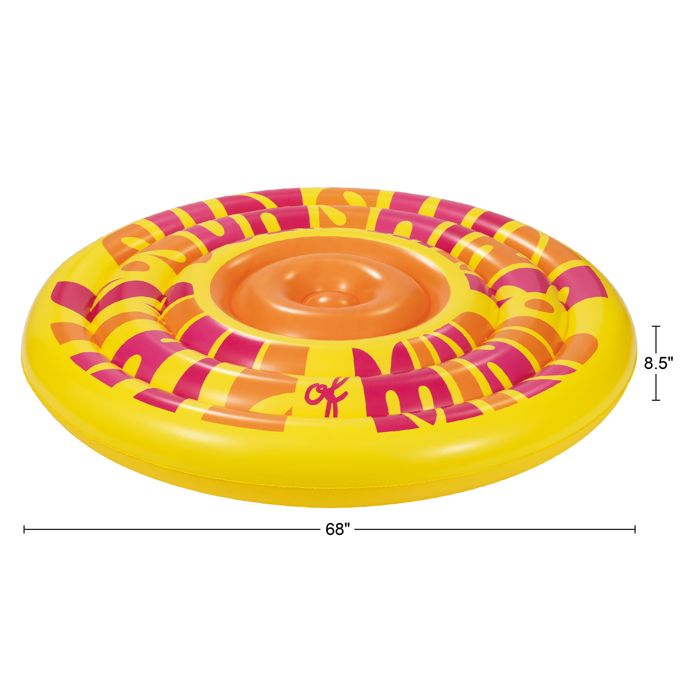 Bluescape Sunshine Island Inflatable Pool Float, Orange & Yellow, Adult, Unisex