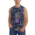 thumbnail image 2 of Lsque Lavender Flowers Print Men's Cotton Blend Sleeveless Muscle Shirts (S-3XL)- Moisture Wicking, Odor Protection, UPF 30+,Large, 2 of 8