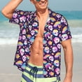 thumbnail image 5 of Yiaed Skull colorful mushroom rainbow Print Hawaiian Shirt for Men Short Sleeve Button Down Shirts Beach Shirts for Men-3X-Large, 5 of 5