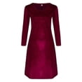 thumbnail image 6 of Winter Velvet Women's Casual Dress Long Sleeve Slim Fit High Waist Midi Party Dress Elegant Comfortable Stylish Outfit 2025 Vacation Dress Stylish Beach Sundress, 6 of 7