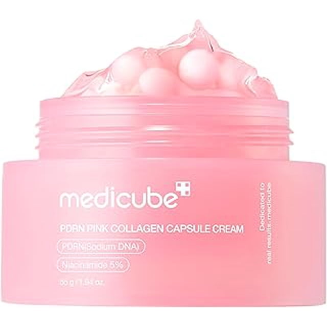 Capsule Cream with Salmon DNA PDRN Pink Collagen | Lightweight Moisturizing Cream with PDRN, Niacinamide for Uneven Skin Tone and Texture, Glow hydration | Korean Skincare, 1.94 oz