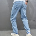 thumbnail image 5 of SwiftWear Denim Pants for Men Relaxed Fit Button Zipper Closure Stretch Jeans Trousers M, 5 of 9