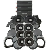 Kenwood 3 2-Channel Amplifiers with 3 Pair of 6 1/2" Speakers and 1 Pair of 6x9" Speakers and Cut-In Lid Plug and Play Kit for 2014  Ultra Air Cooled Motorcycles