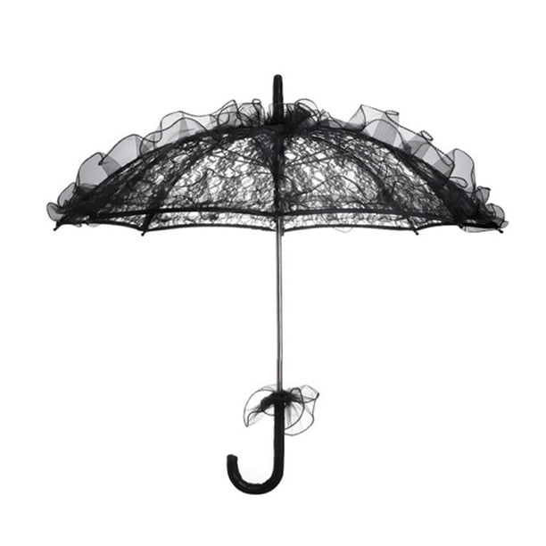 Sombrilla de encaje de boda Zulema Negro
