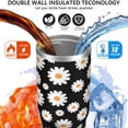 thumbnail image 3 of 30 Oz Tumbler Black and White Daisies Tumbler with Lid and Straw, Birthday Gift Cup for Friend Women Men Coffee Travel Mug Thanksgiving Day Halloween Christmas Gift Water Bottle, 3 of 7
