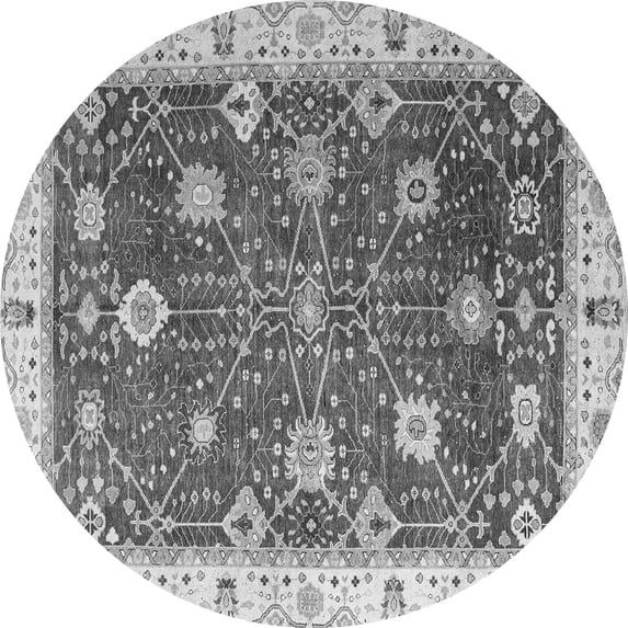 Ahgly Company Indoor Round Oriental Gray Traditional Area Rugs, 8' Round