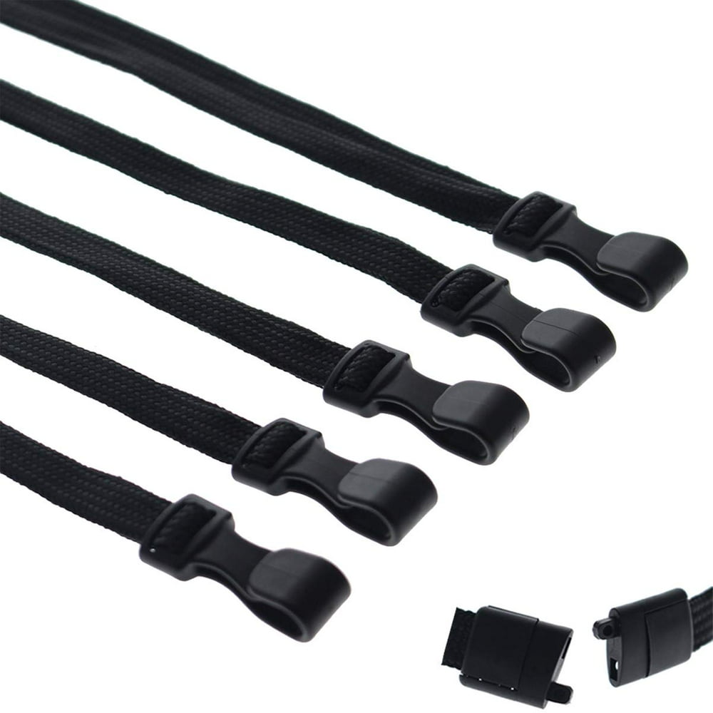 5 Pack MRI Safe ID Lanyards (No Metal) with Plastic No Twist Clip