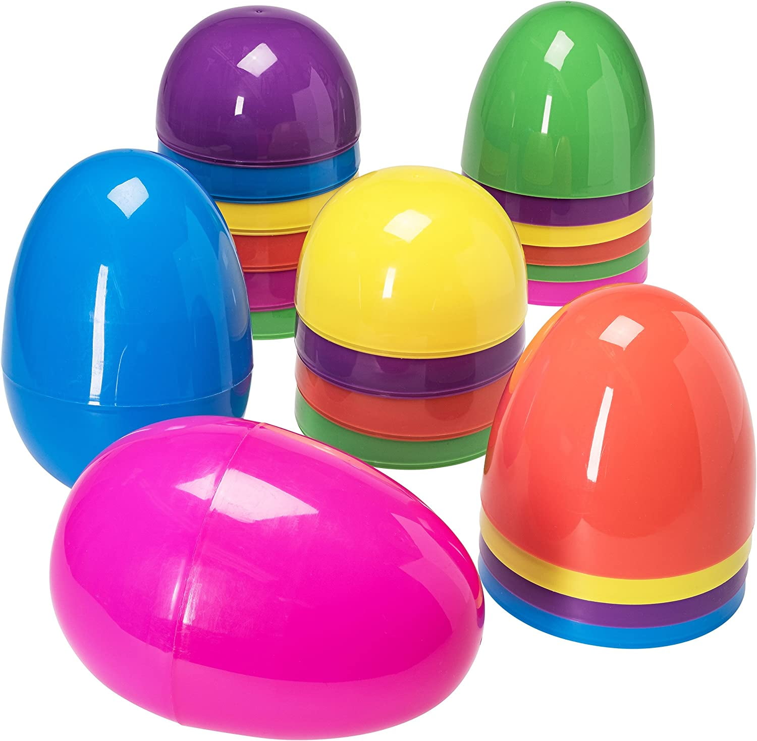 Prextex Fillable Plastic Jumbo Giant 12 Pieces Easter Egg 12 Piece